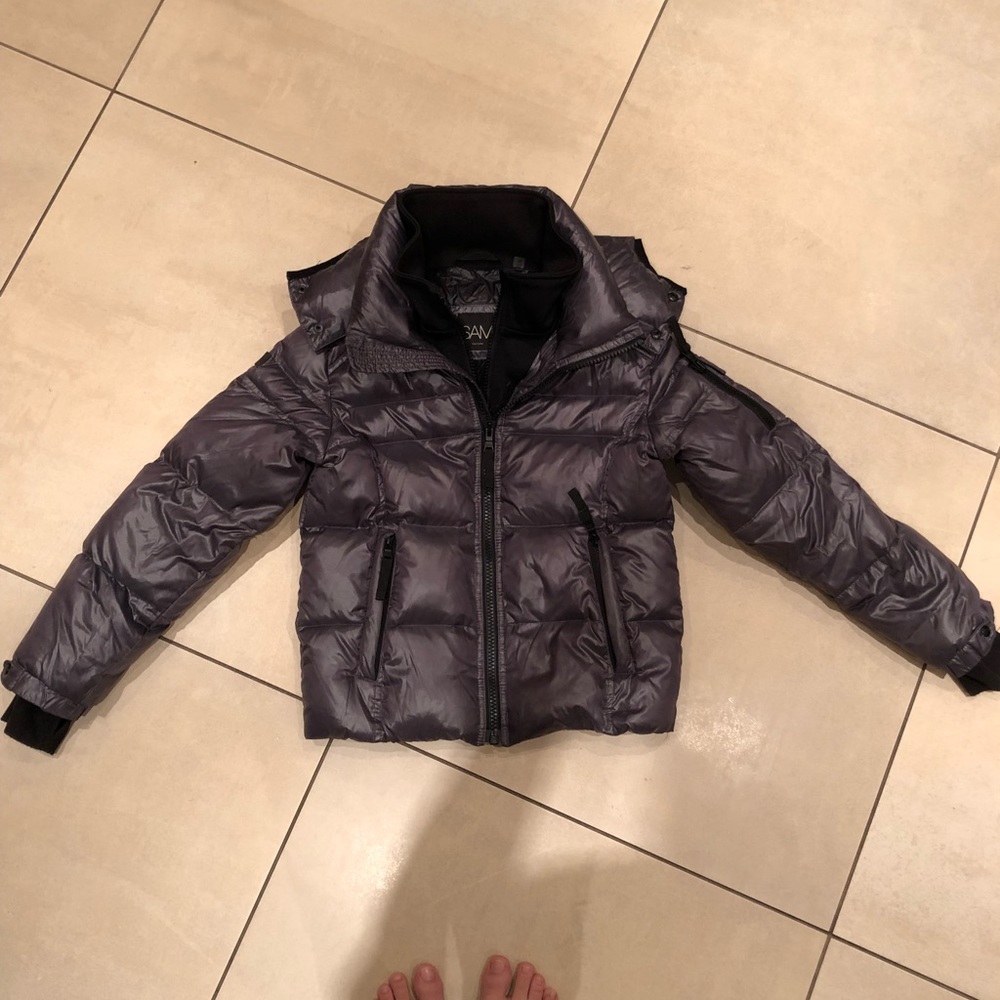 SAM boys charcoal grey down puffer jacket size 12